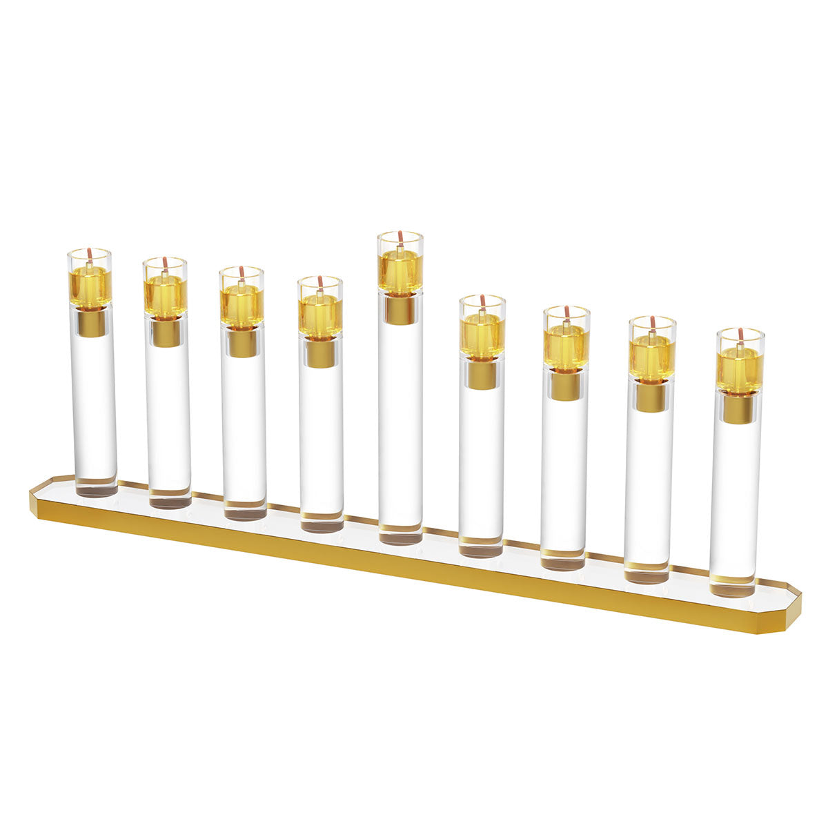 Modern Lucite Tube Menorah | Chanukah Menorah | Feldart